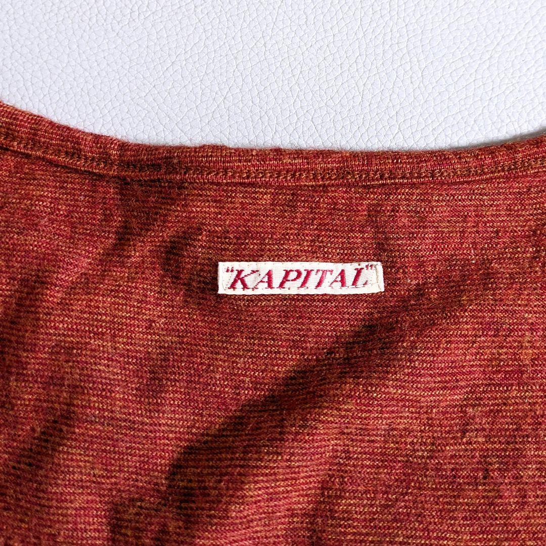 キャピタル／日本製 オリエンタルウールワンピース ヘムライン オレンジ 総柄