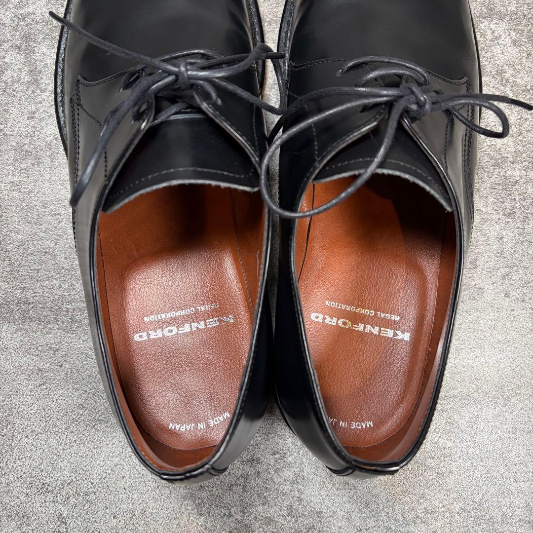 美品　ケンフォード　レザー　プレーントゥ　ビジネスシューズ　ブラック　26.5