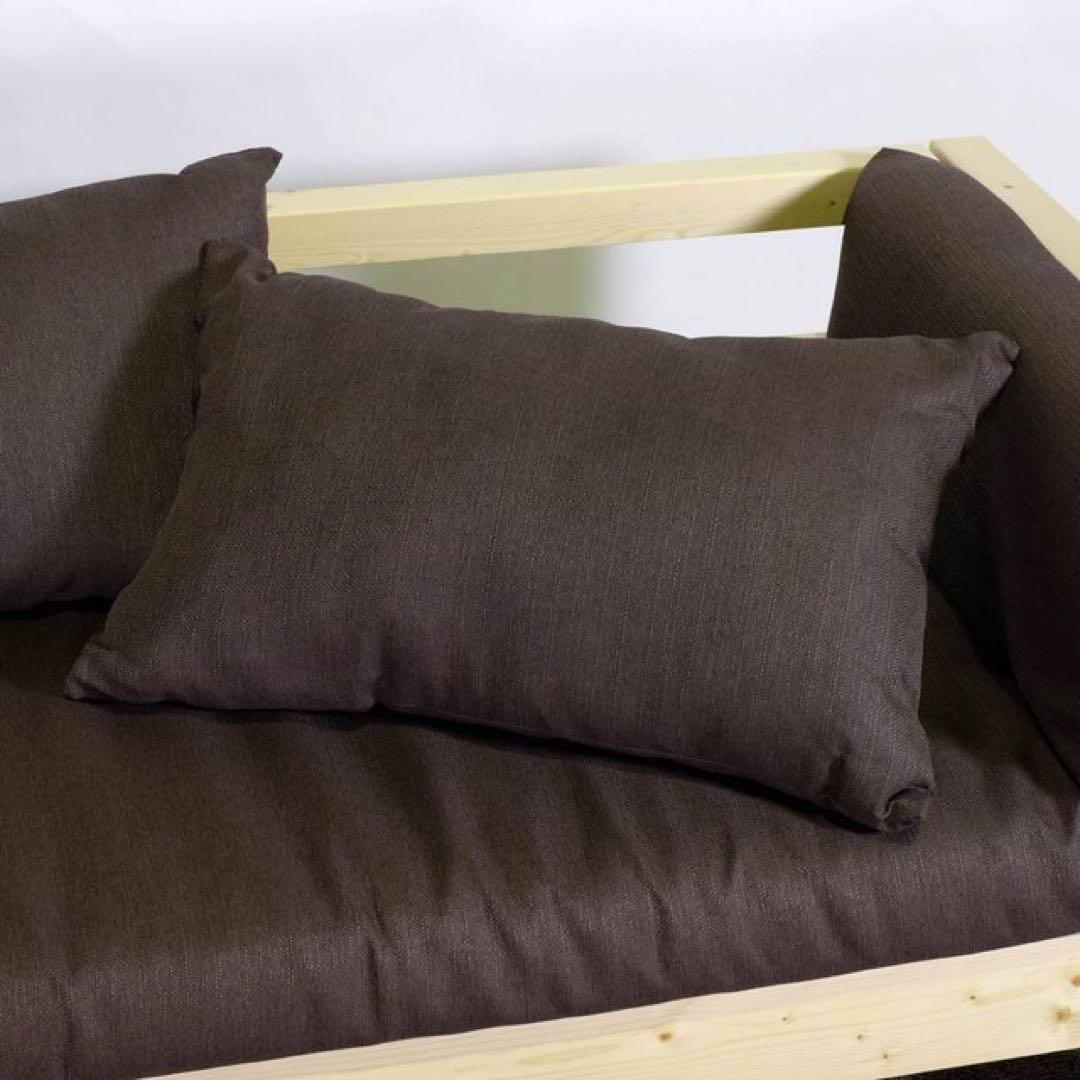 B 新品 北欧 パイン材 ソファベッド ブラウン すのこベッド ソファ ベッド