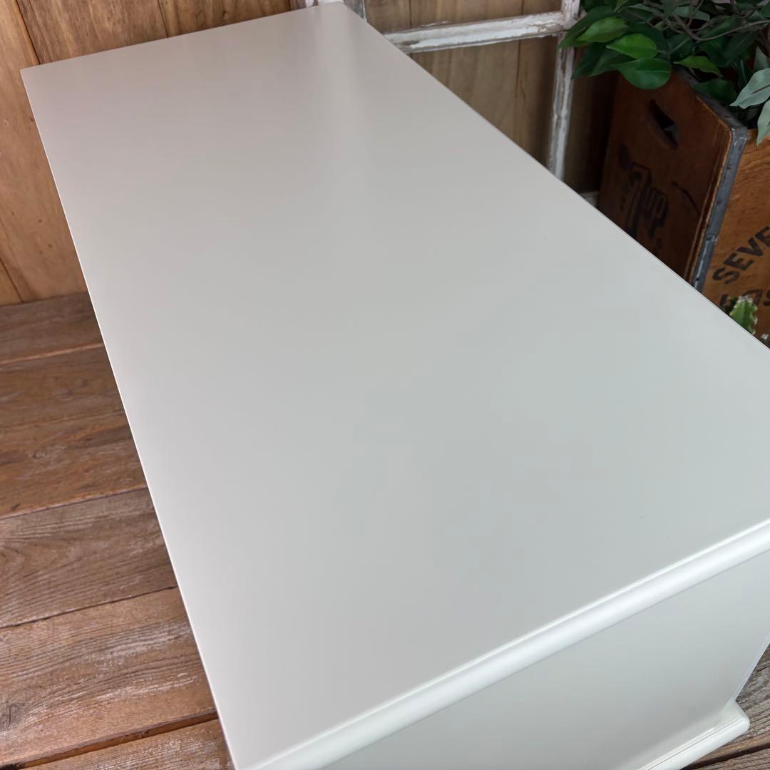 フレンチカントリー調ホワイトチェスト2点セット木製収納家具飾り棚姫系洋タンス