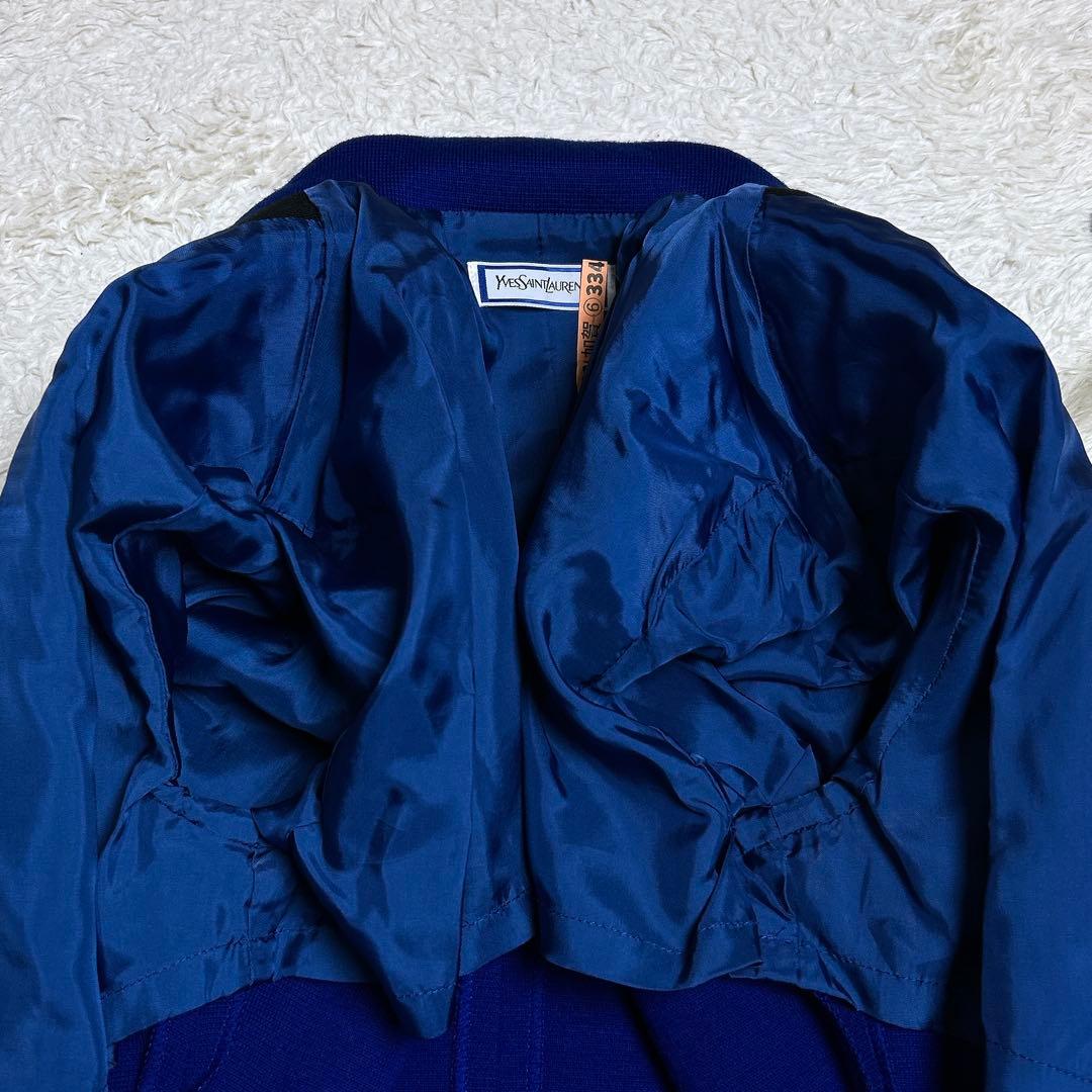 美品/イヴサンローラン　金ボタンバイカラージャケット　ダブル　ウール　M