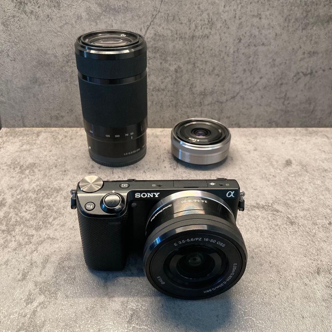 【スマホ転送・本体給電可能モデル】SONY NEX-5T レンズ3本セット