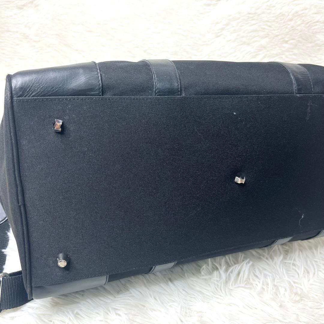 【美品】希少 ポロ ラルフローレン ボストンバッグ レザー×キャンバス ブラック