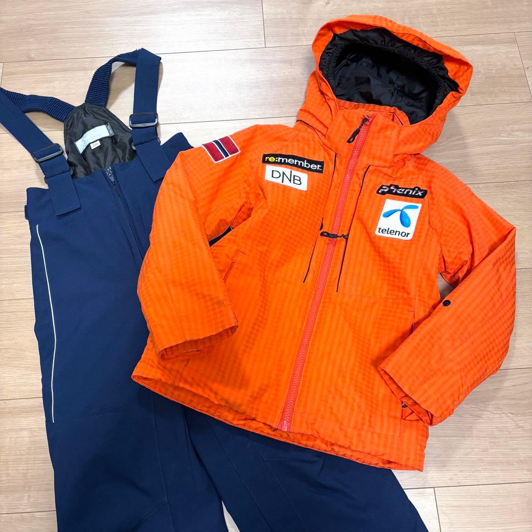 【極美品】フェニックス スキーウェア　ノルウェー キッズ　120 オレンジ　紺