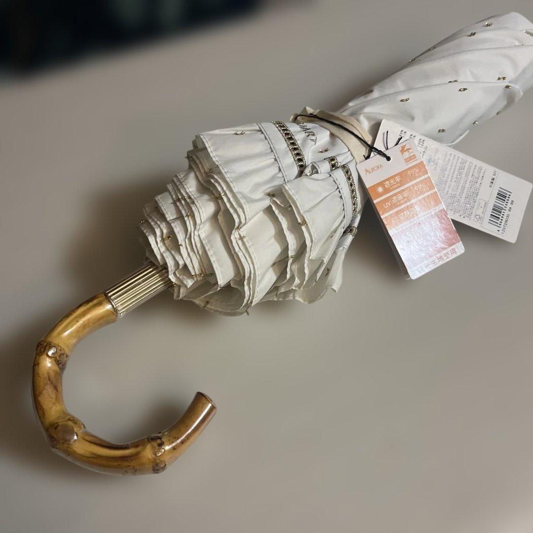 ジルスチュアート晴雨兼用傘 99% UVカット　キラキラ　フリル