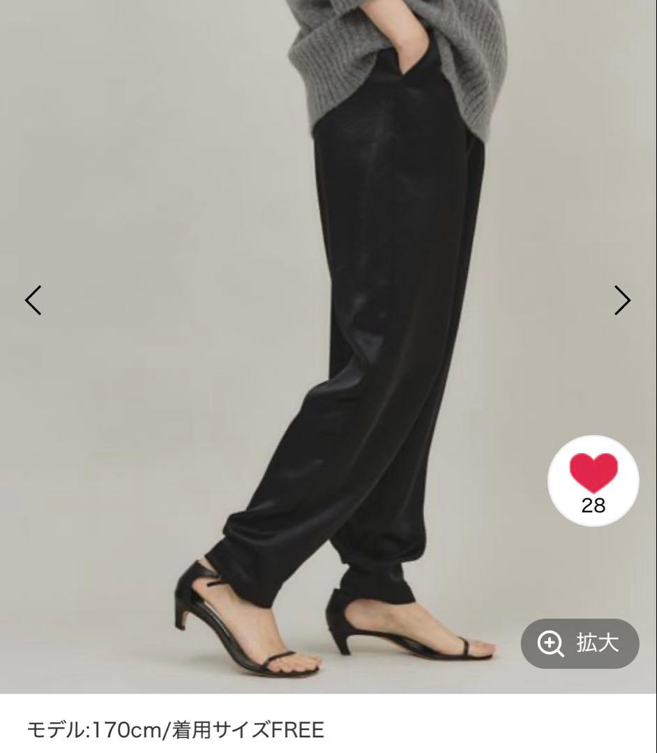 カレンソロジー curensology ダブルサテンタックパンツ 黒