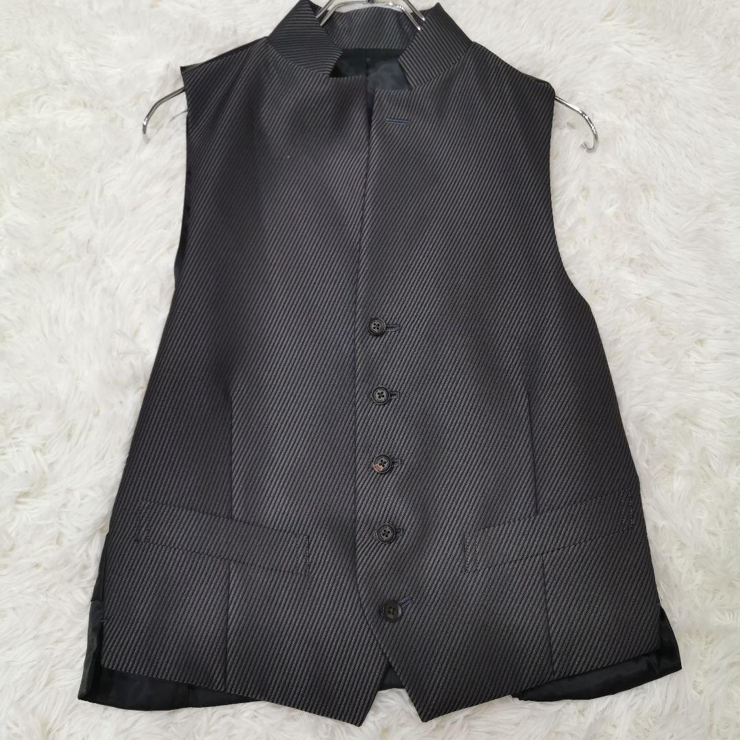 美品 メンズティノラス 3ピース ベスト付き ストライプ セットアップ Sサイズ