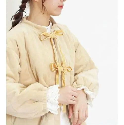 新品　SM2☆ベージュ／ベロア中綿キルトジャケット