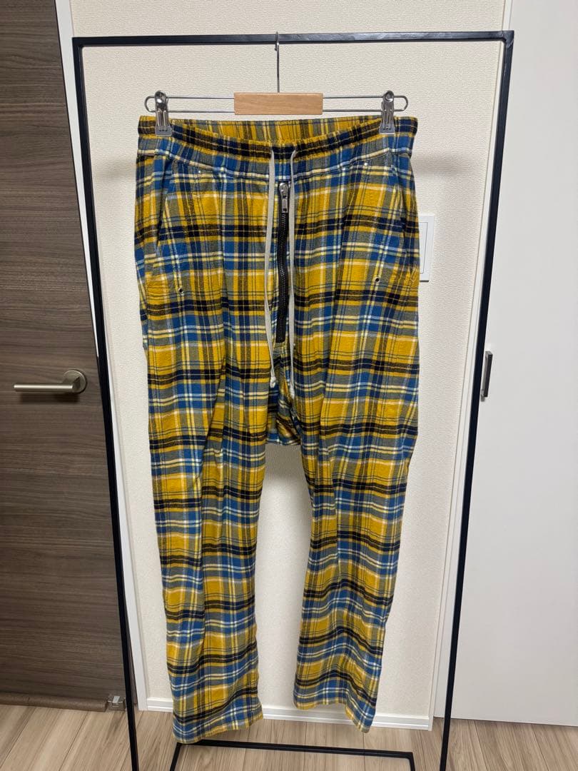 リックオウエンス 21SS RU21S6392-CP チェック柄サルエルイージー