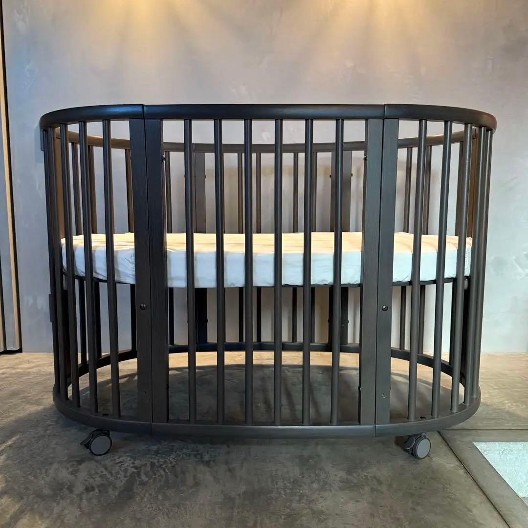 【美品ストッケ】ベビーベット ヘイジーグレー★付属品多数★説明書付き