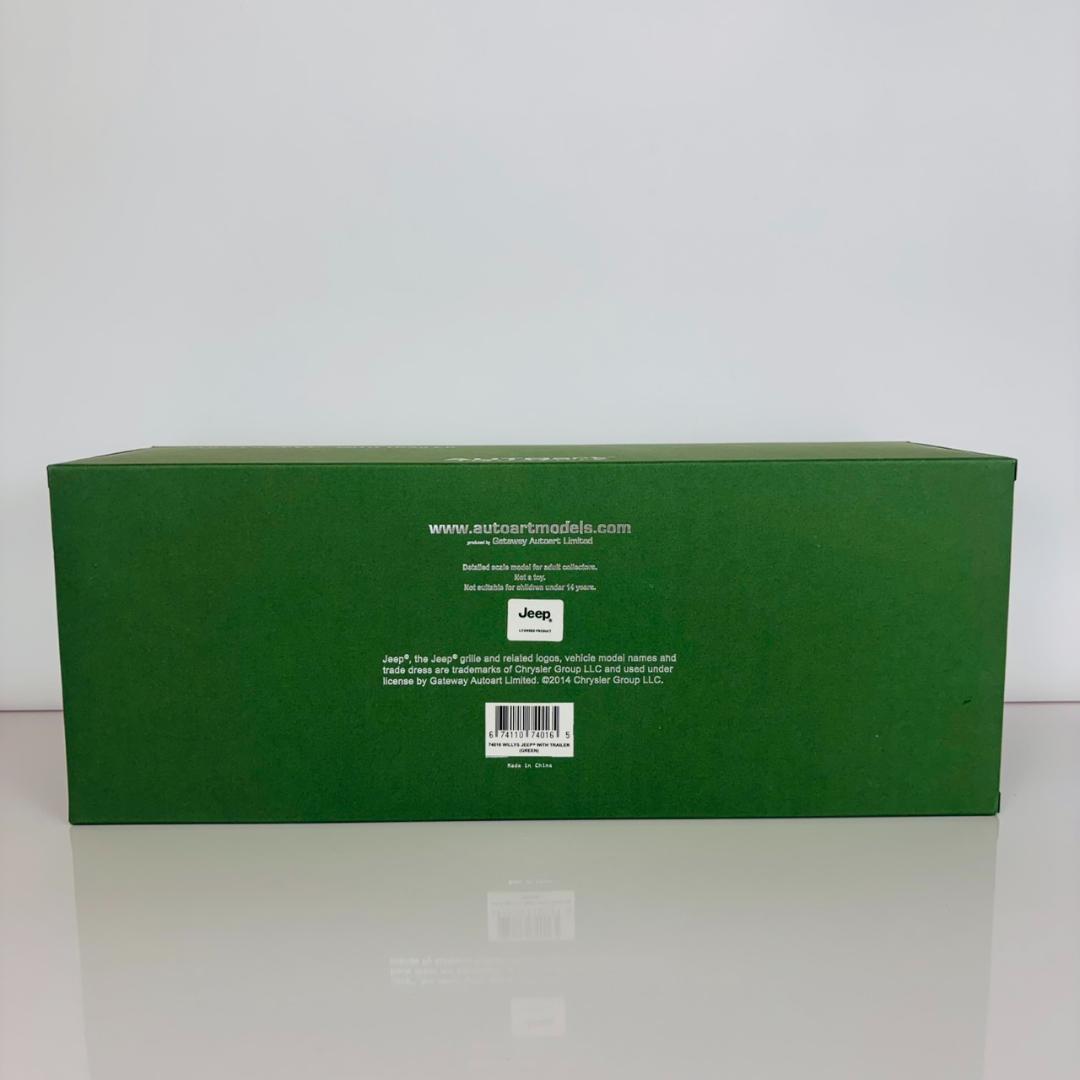 未開封　オートアート　Willys Jeep with trailer 1/18