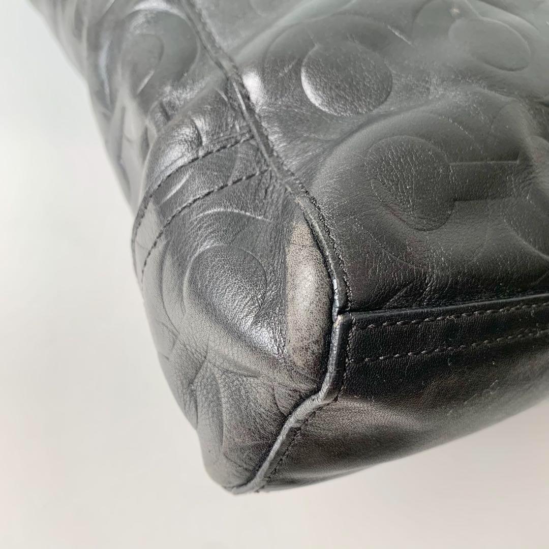 【COACH】コーチ　ビジネスバッグ　ブラック　黒　オプアート　レザー