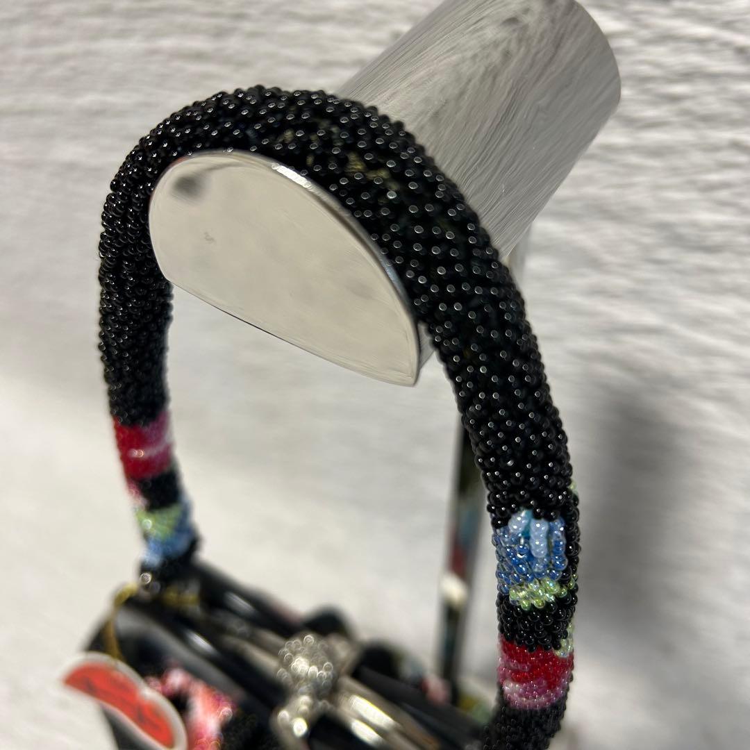 手刺繍ビーズバッグ 和装小物　和装ビーズバッグ　ハンドメイド　未使用品