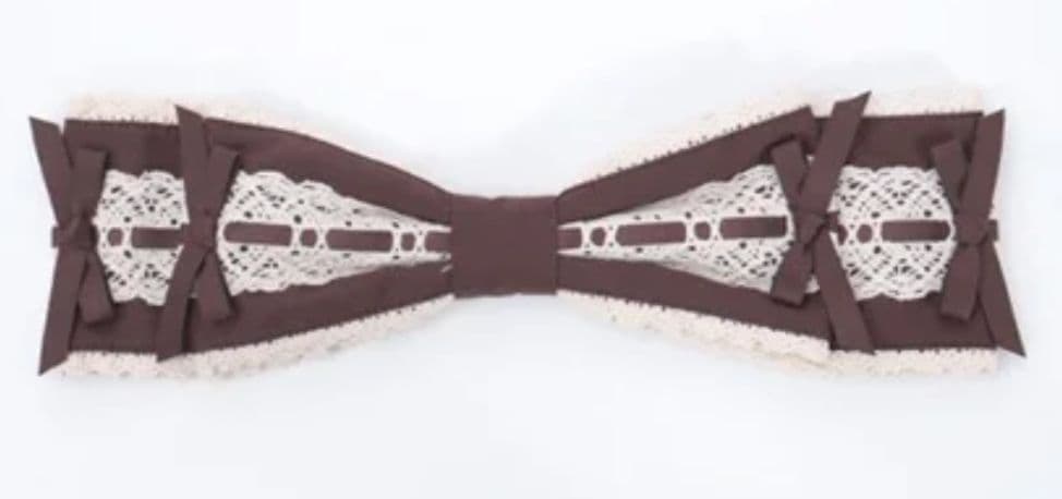 令Chalmiereベイクドベリーワンピース茶＋リボン型ヘッドドレス茶 2