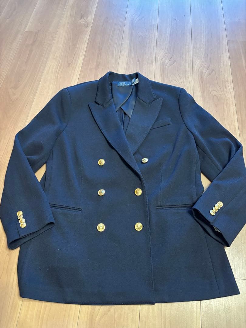 値下美品 ラルフローレン 紺ブレ 金ボタン ダブルブレスト テーラードジャケット