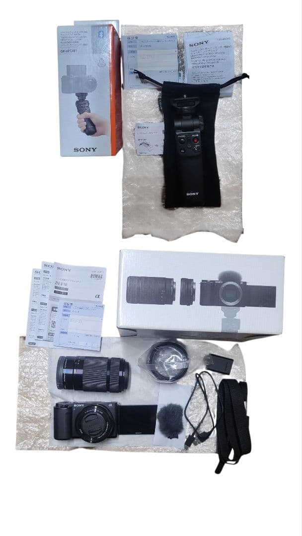 美品Sony ZV-E10 (ダブルズームレンズキット)+シューティンググリップ