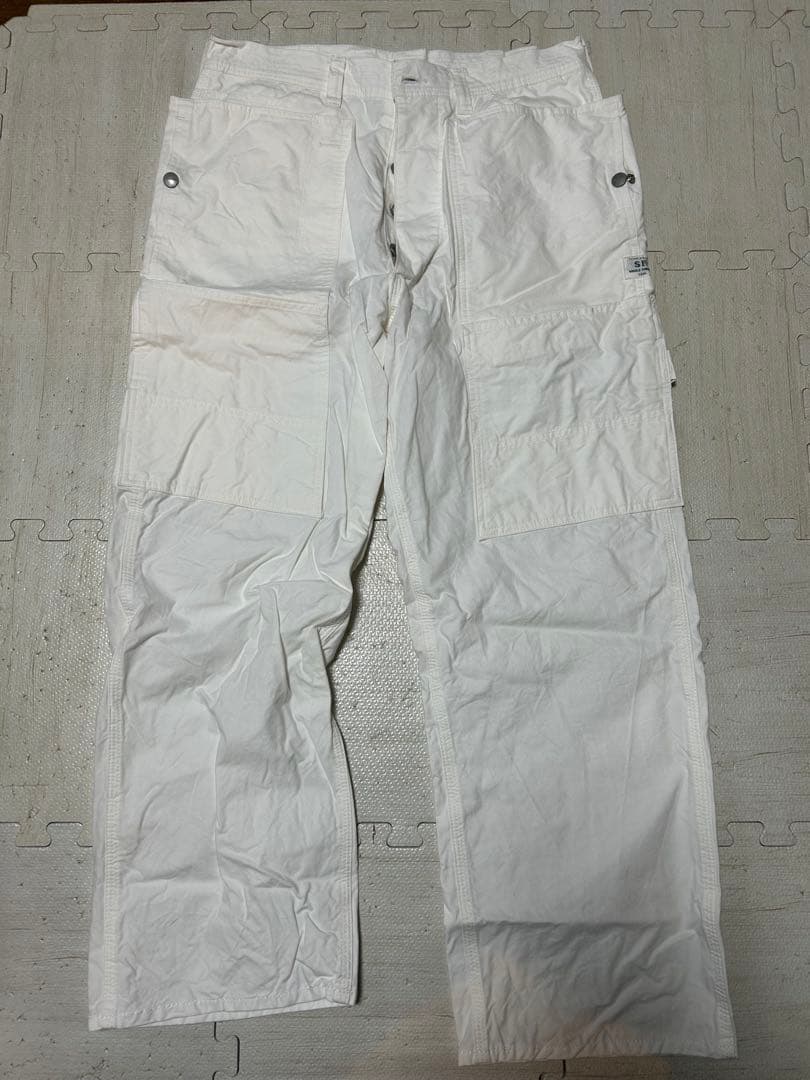 1/26掲載終了SASSAFRAS ベイカーパンツ　着用一回　ホワイト S