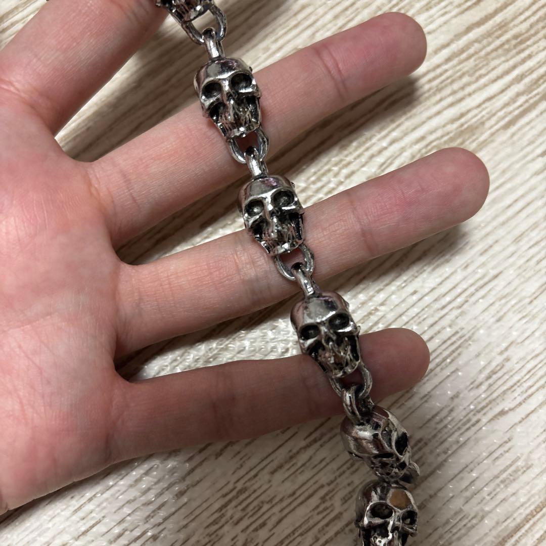 スカル　ウォレットチェーン　シルバー　archive opium Y2K