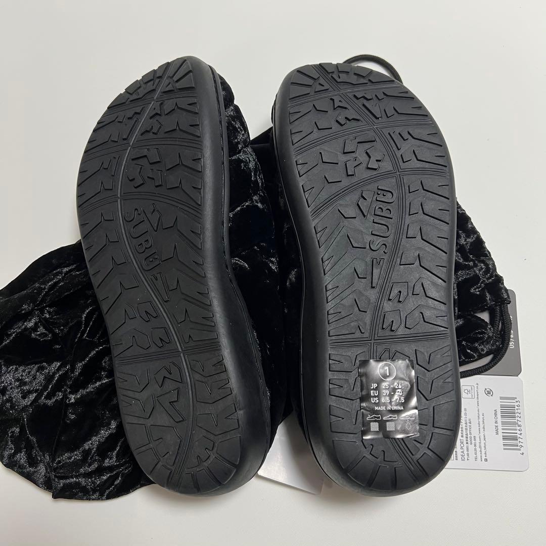 新品 SUBU スブ DOTS VAMP VELVET BLACK サンダル