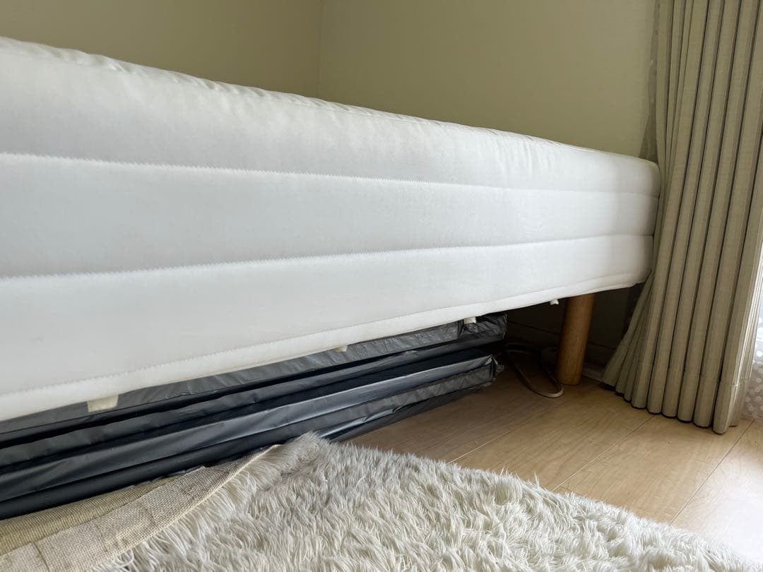 うさし無印良品セミダブル 脚付きマットレス スプリングマットレス ホワイト