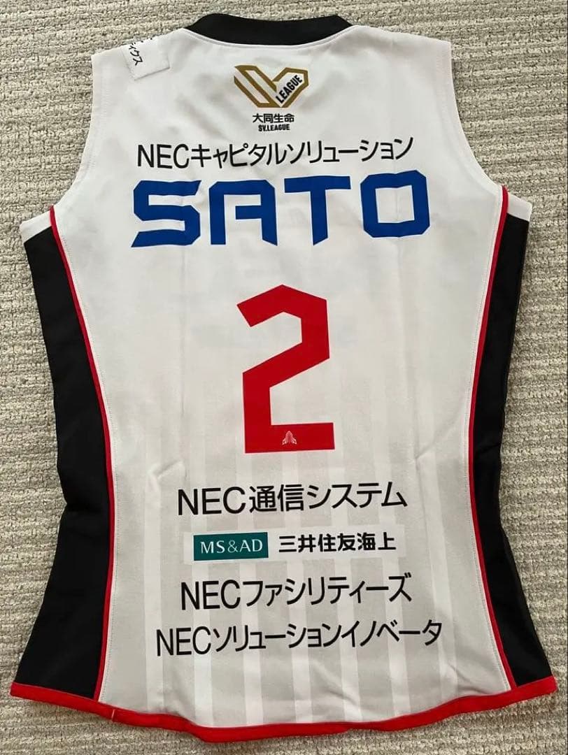 NECレッドロケッツ佐藤淑乃選手直筆サイン入りオーセンティックユニフォーム