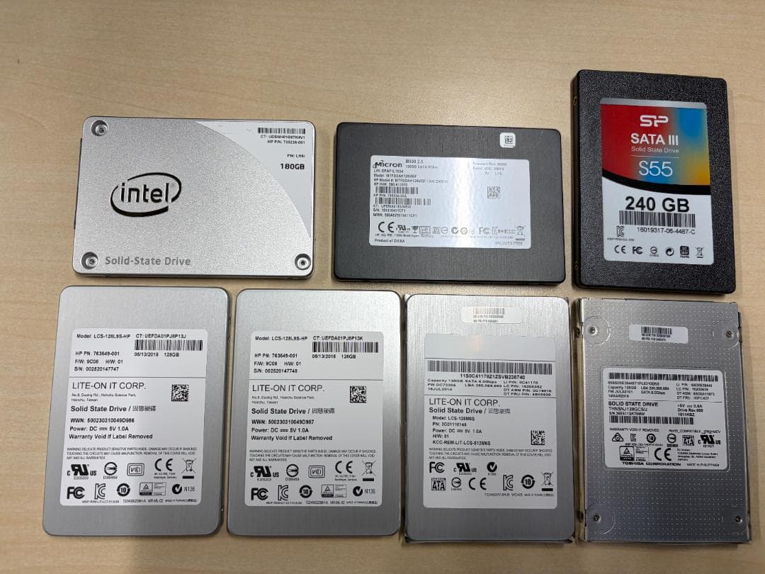 SP シリコンパワー SATA3 S55 SSD 240GB + 他のSSD６個
