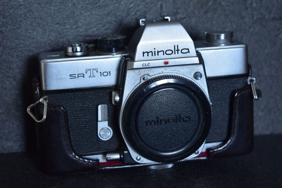 ミノルタ SRT101 シルバー ハーフレザーカバー 露出計動作OK