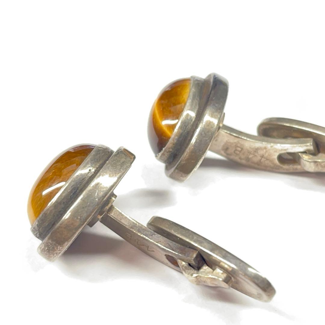 9828 ジョージジェンセン ヴィンテージカフス タイガーアイSILVER925