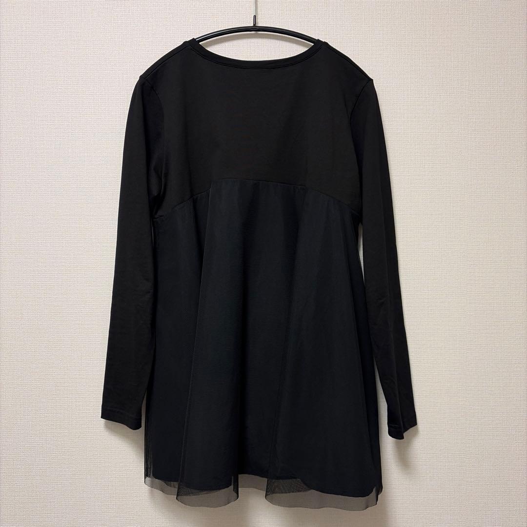 美品 BEARDSLEY ビアズリー チュール 切替カットソー チュニック 黒
