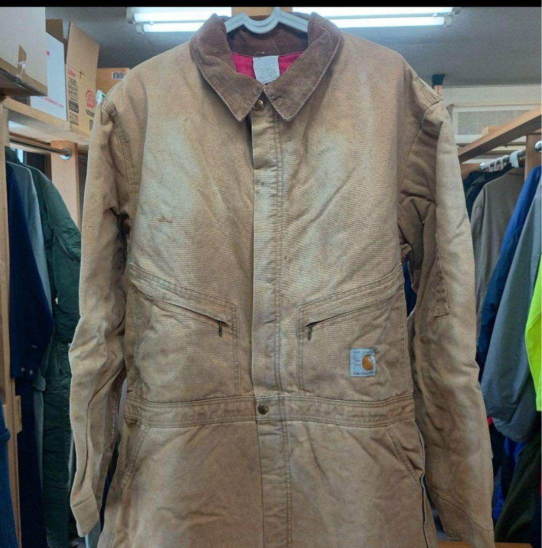 80'sUSAビンテージカーハート中綿ダック地オールインワンつなぎ100周年46