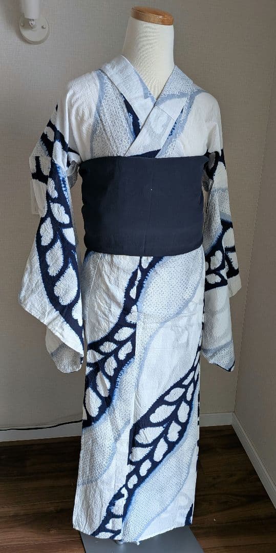 浴衣　有松鳴海絞り　伝統工芸品　変わり縞　綿