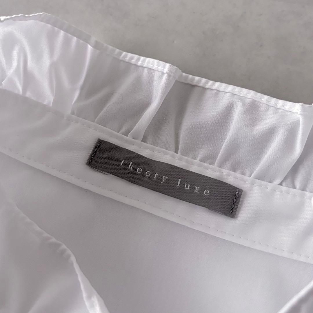 極美品　定価29,700円　セオリーリュクス　長袖　フリルブラウス　バンドカラー