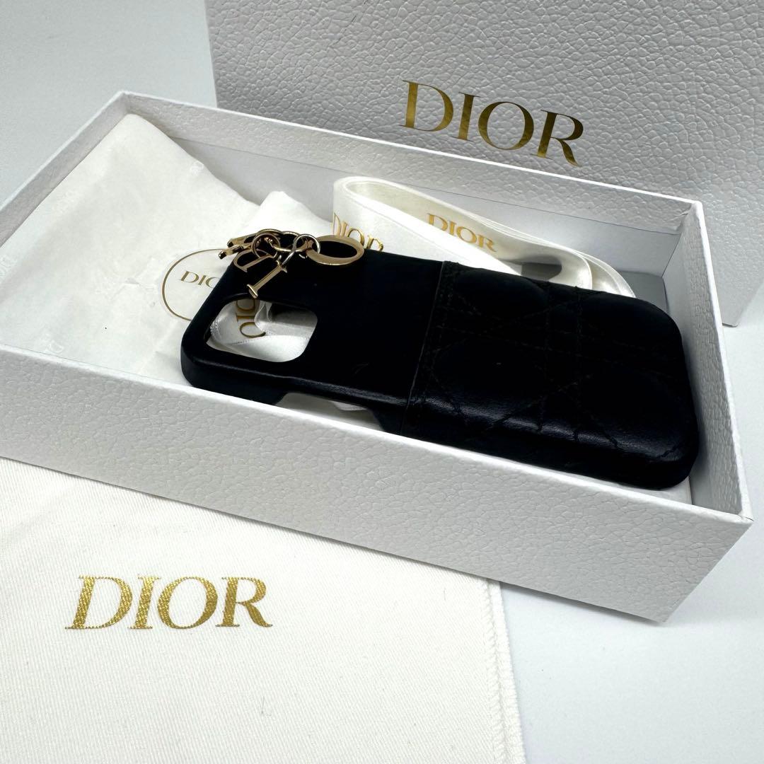 Diorキルティング iPhone12 12Proスマホケース ブラック