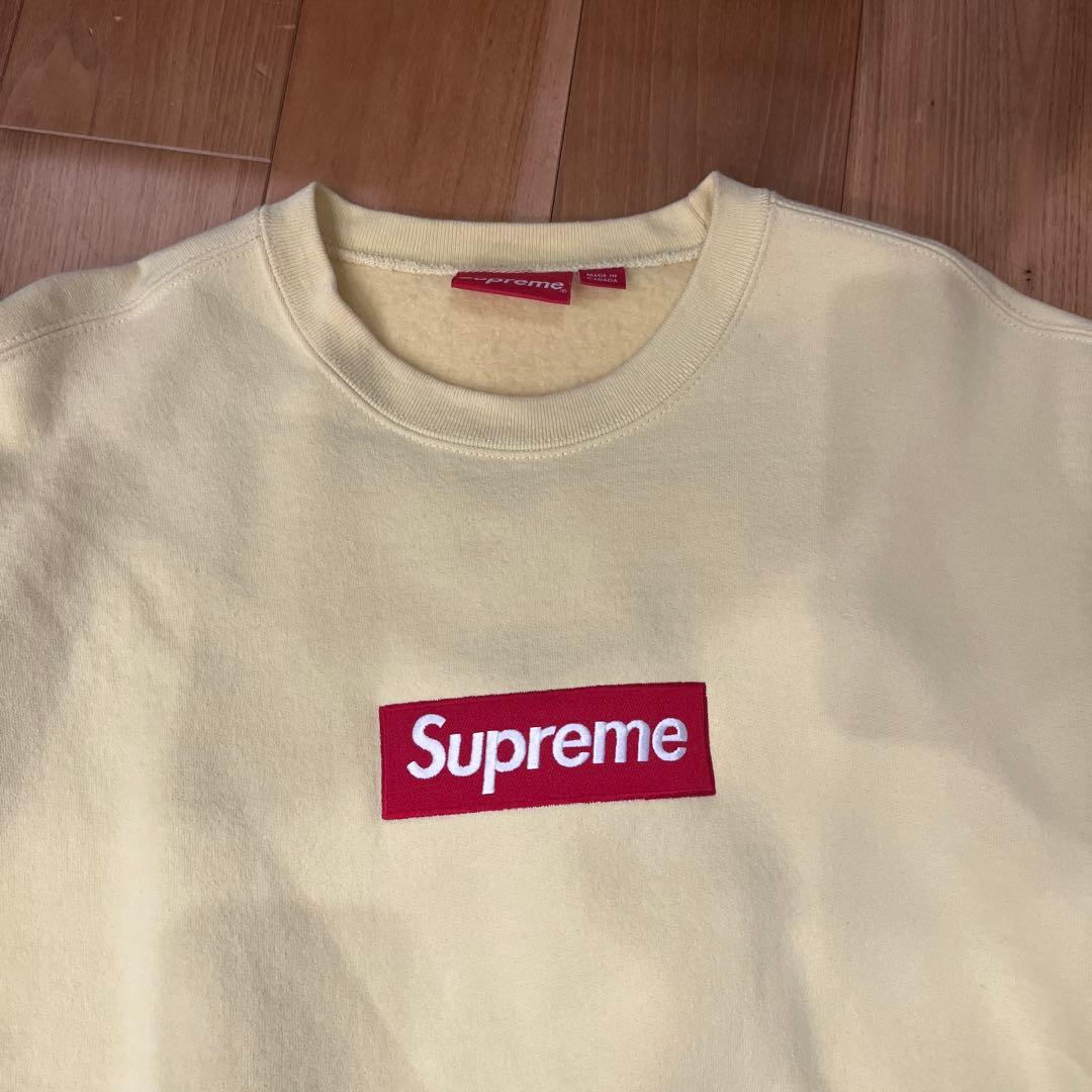 SUPREME ボックスロゴ スウェットクルーネック イエロー