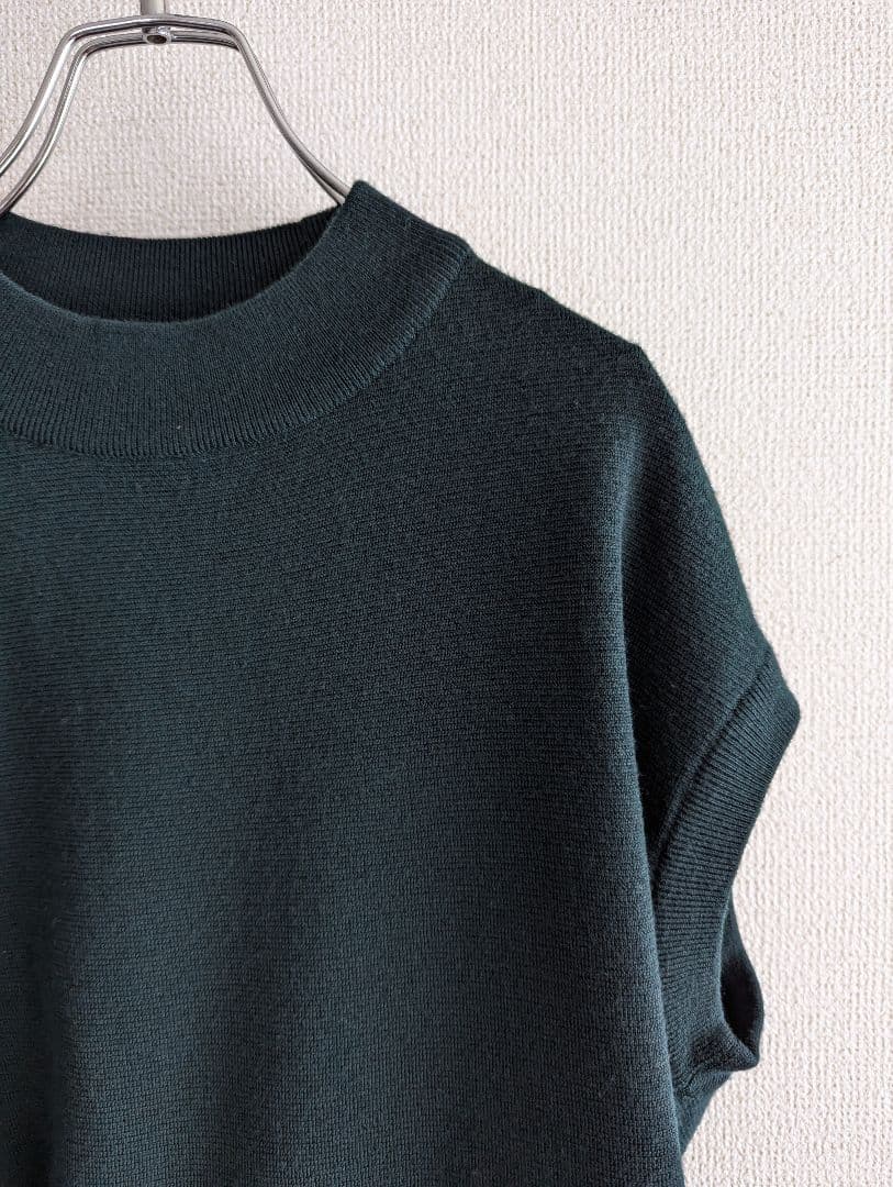 【美品】ENFOLD タック変形　ニットベスト　深緑