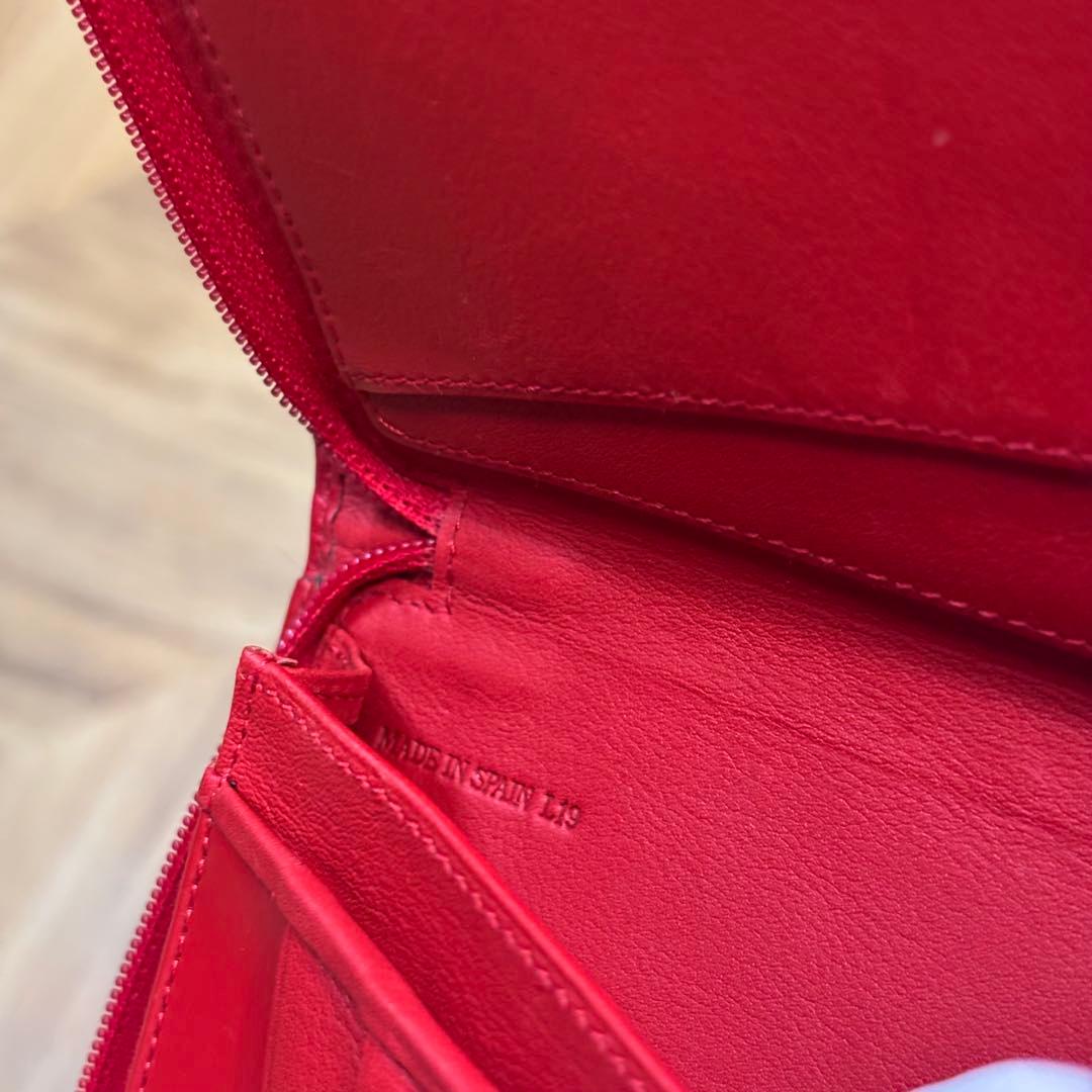 【超美品】希少 ロエベ ロングウォレット アナグラム レッド 長財布 箱付き