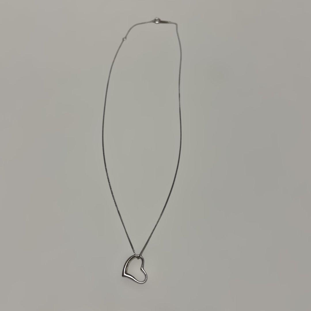 プラチナオープンハートネックレス