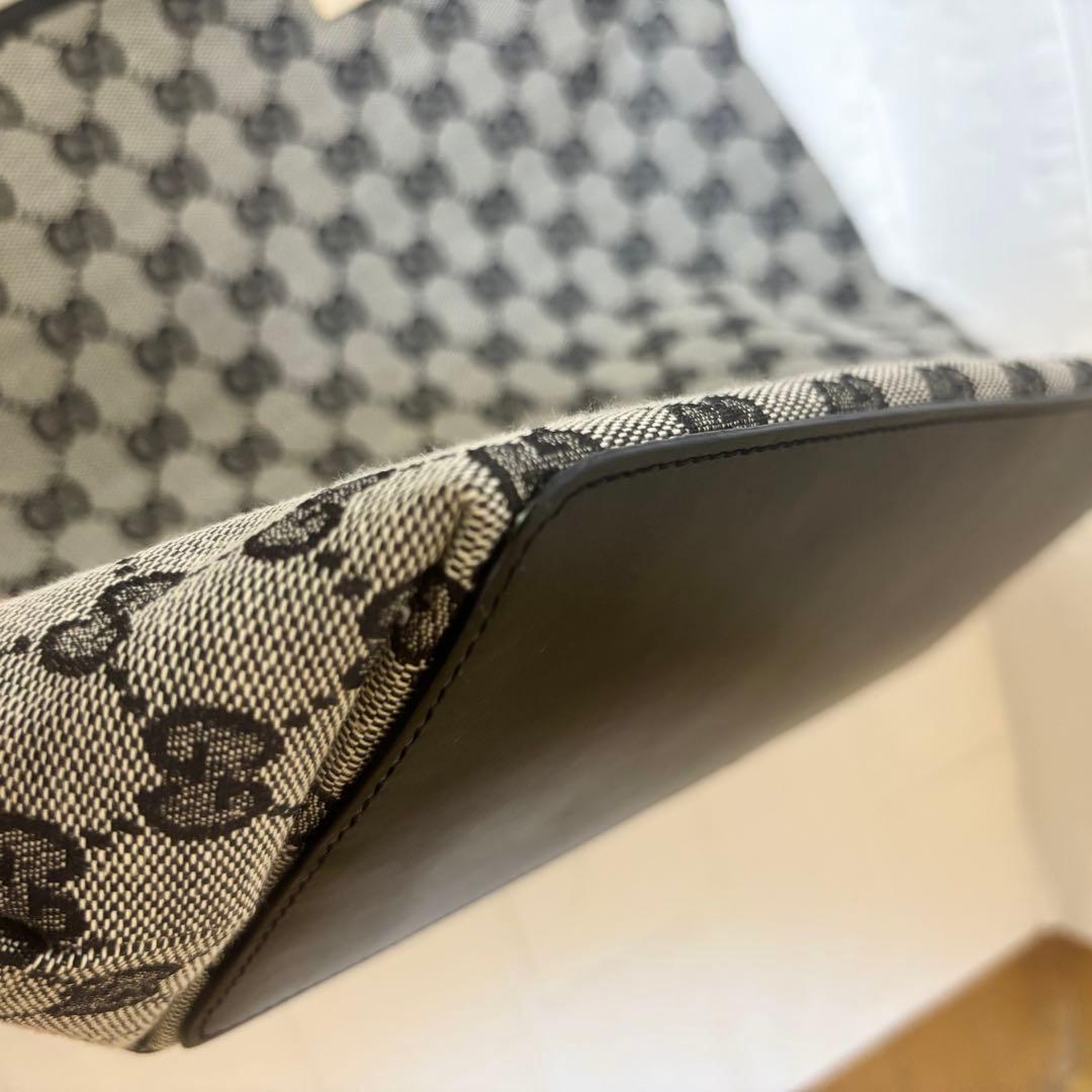 【極美品】GUCCI グッチ トートバッグ　GGキャンバス×レザー　巾着2個付き