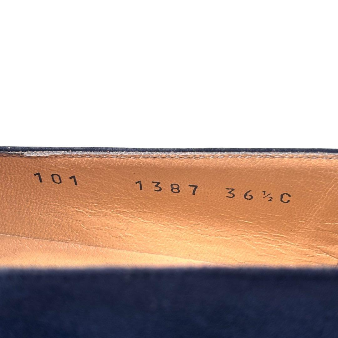 美品 グッチ GUCCI 36 1/2 23.5 スエード ローファー バンブー