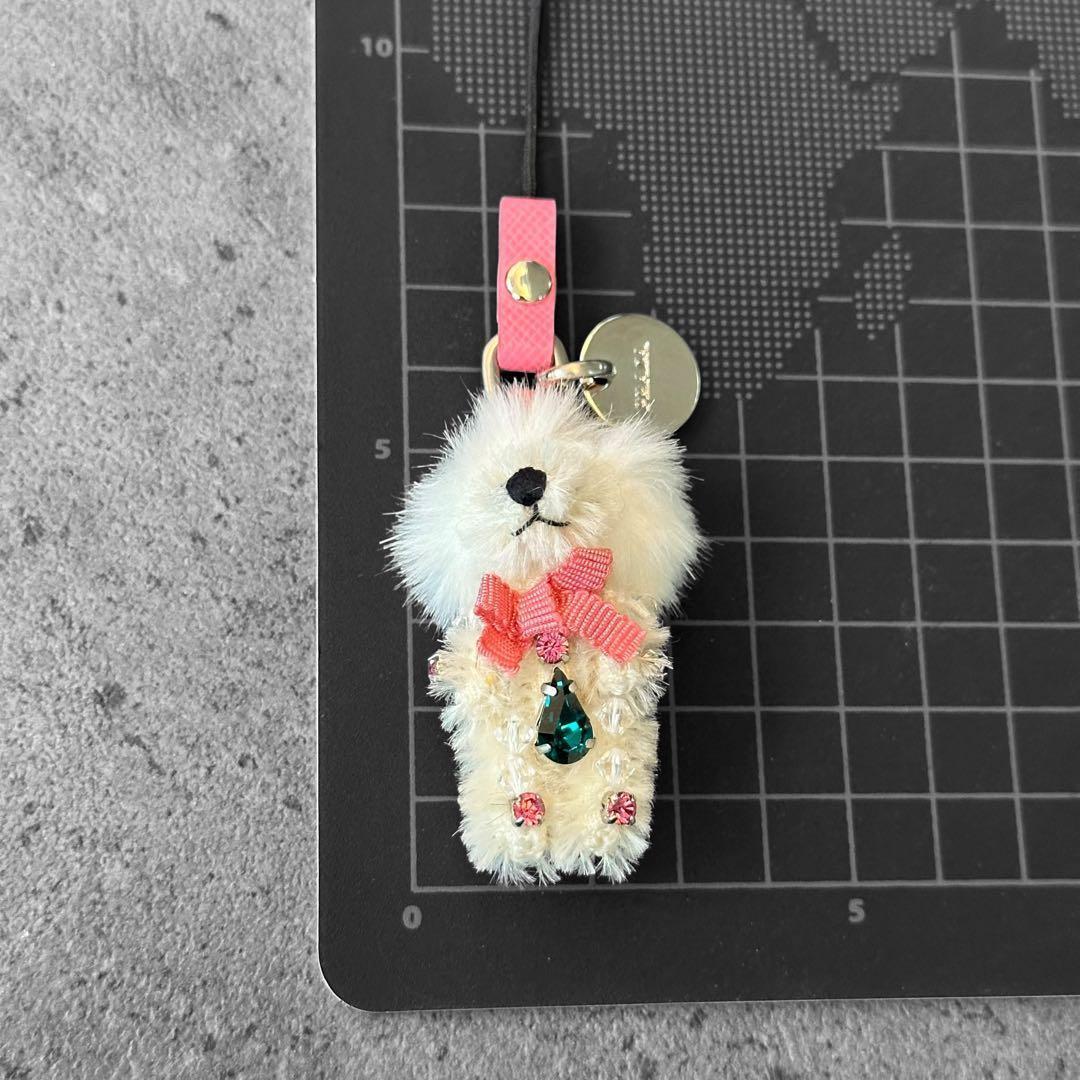 アクセサリー PRADA Mohair&Fur Bear Crystal Charm
