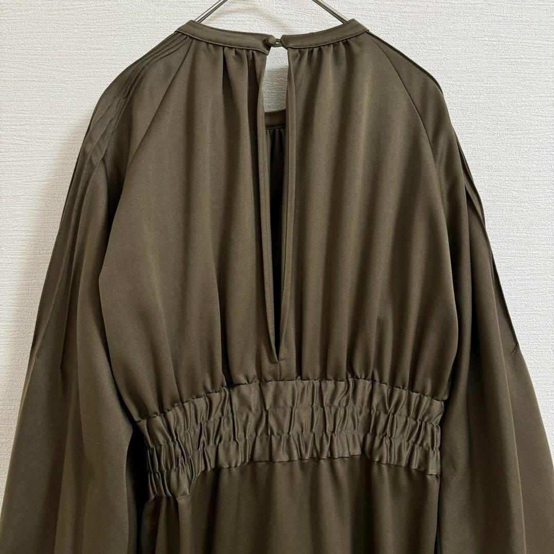 louren pintack sleeve dress M カーキ オケージョン
