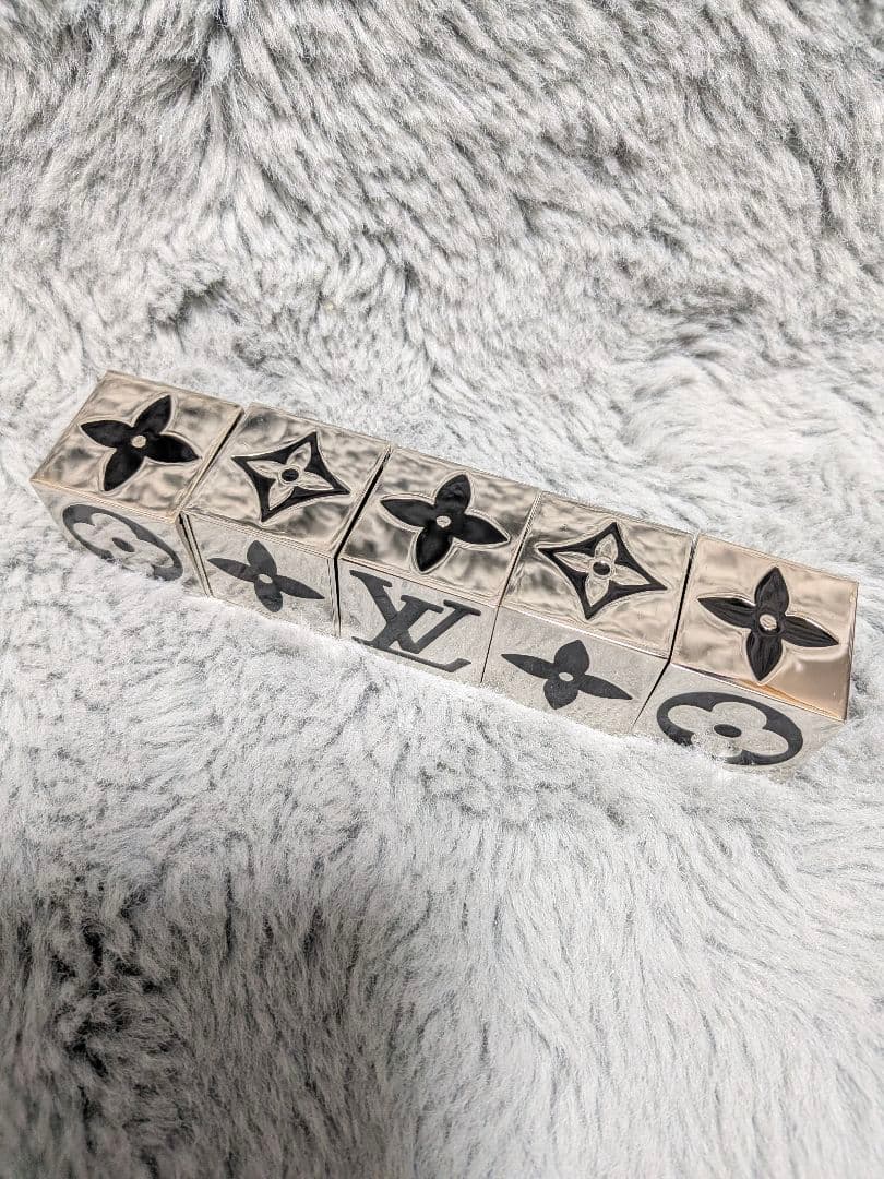 美品限定非売品ルイヴィトン モノグラム キューブ ブレスレット シルバー正規品