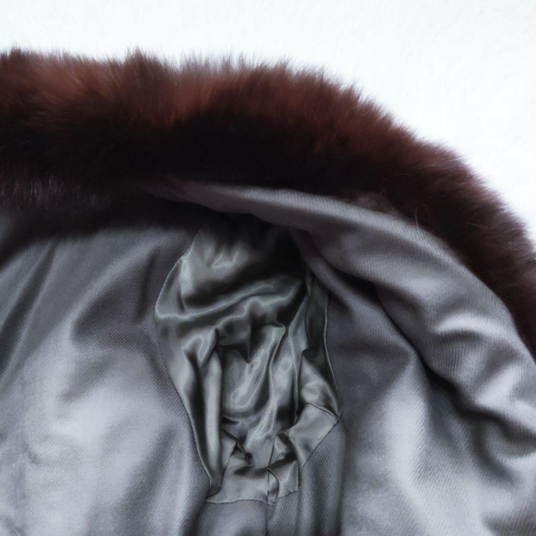 【高級・美品】モヘア混×ブルーフォックスファー　ニットカーディガン リアルファー