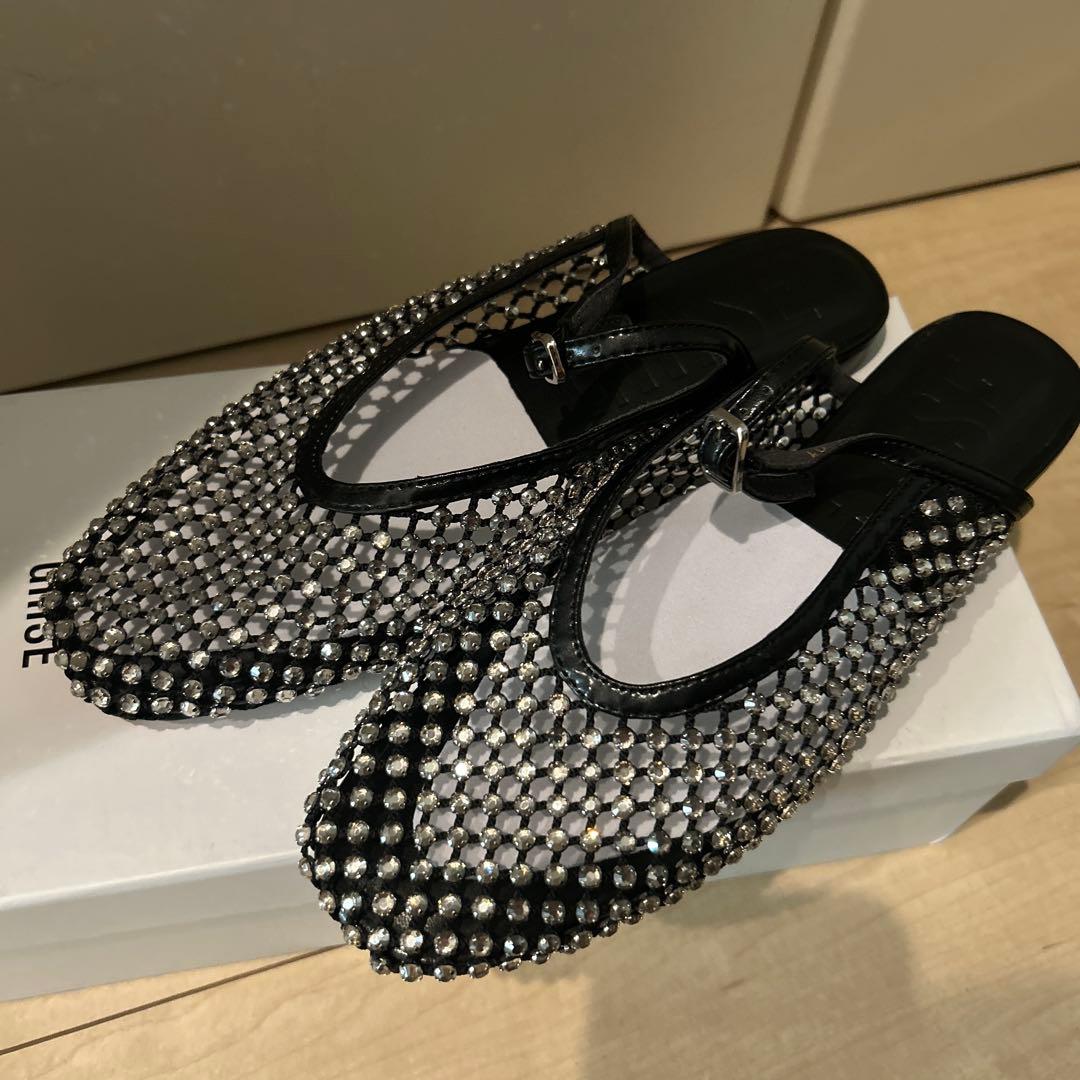 新品⭐︎完売したGRISEビジューネットミュール ブラックM