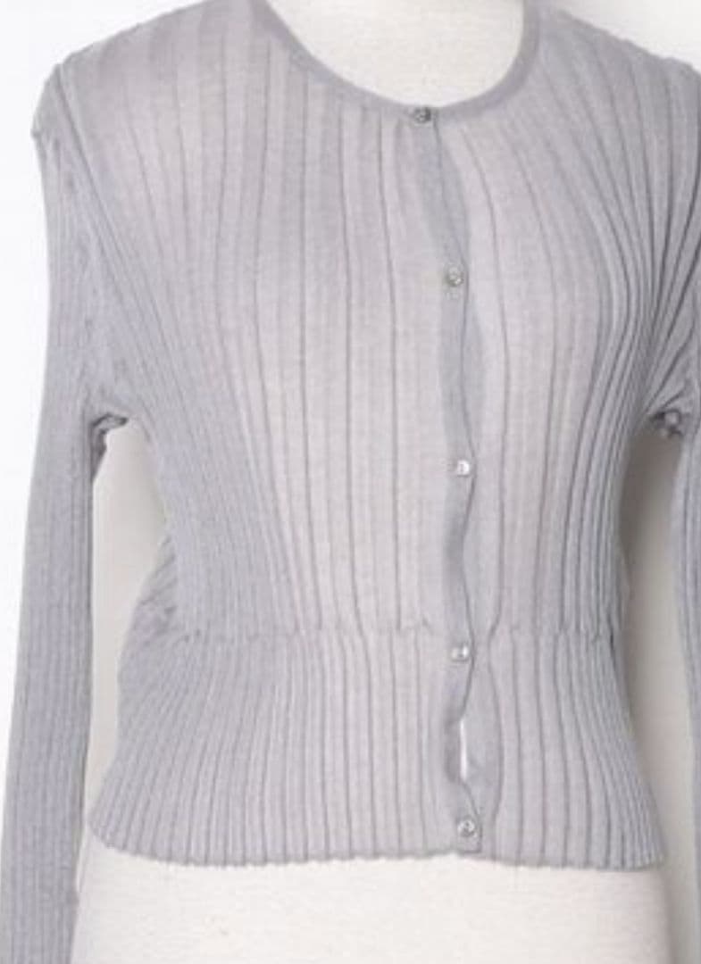 STUNNINGLURE スタニングルアー シアーリブカーディガン　美品　グレー