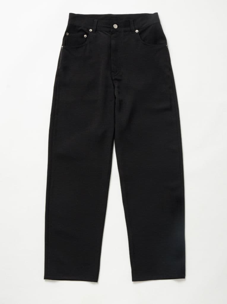 パンツ TTTMSW/Polyester straight slacks (BLACK)