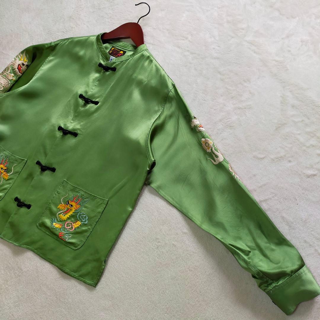 BEAMSBOY×東洋　龍刺繍　スカチャイナジャケット　チャイナシャツ