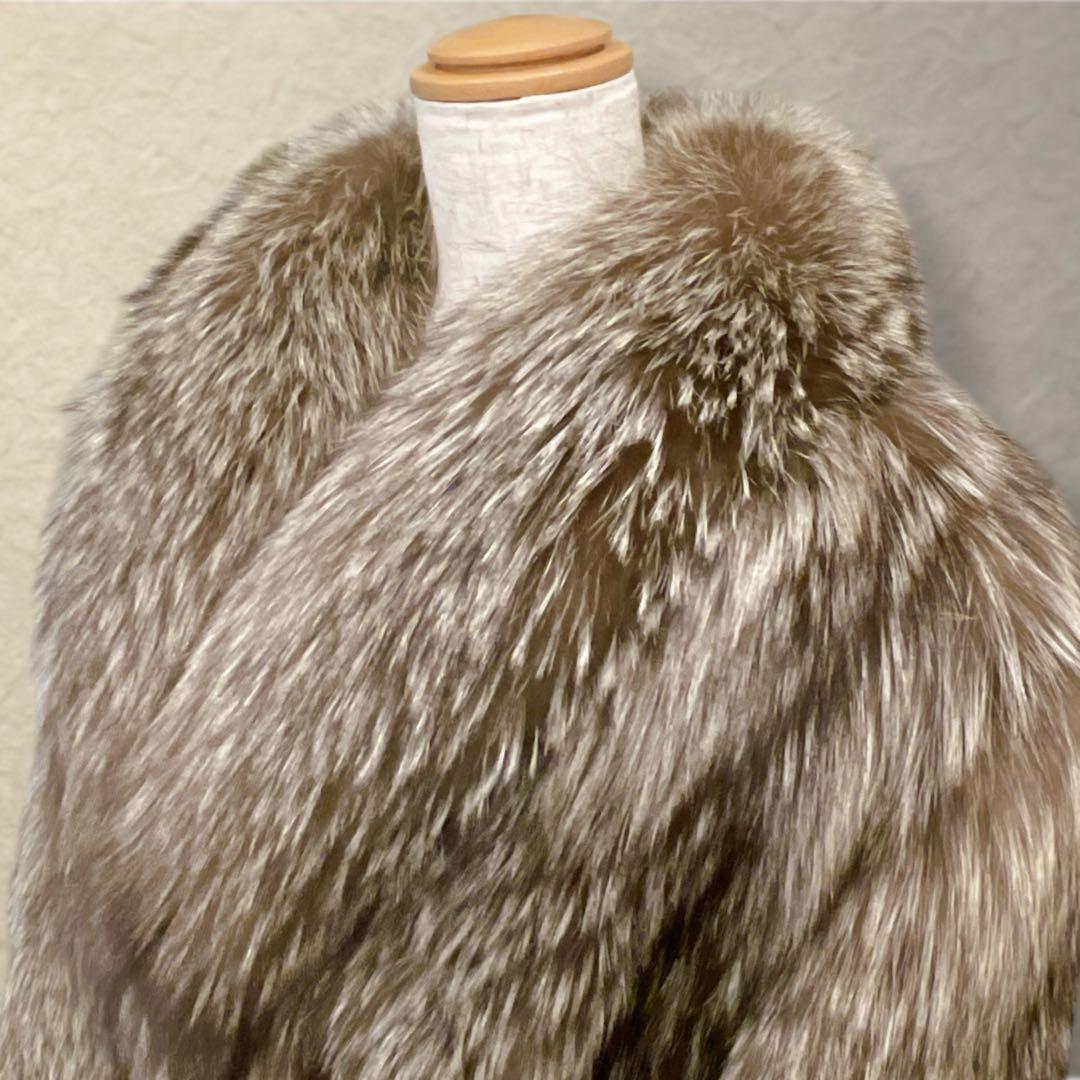 肉厚◎ 極上毛並み サガフォックス シルバーフォックス ファーコート 本毛皮