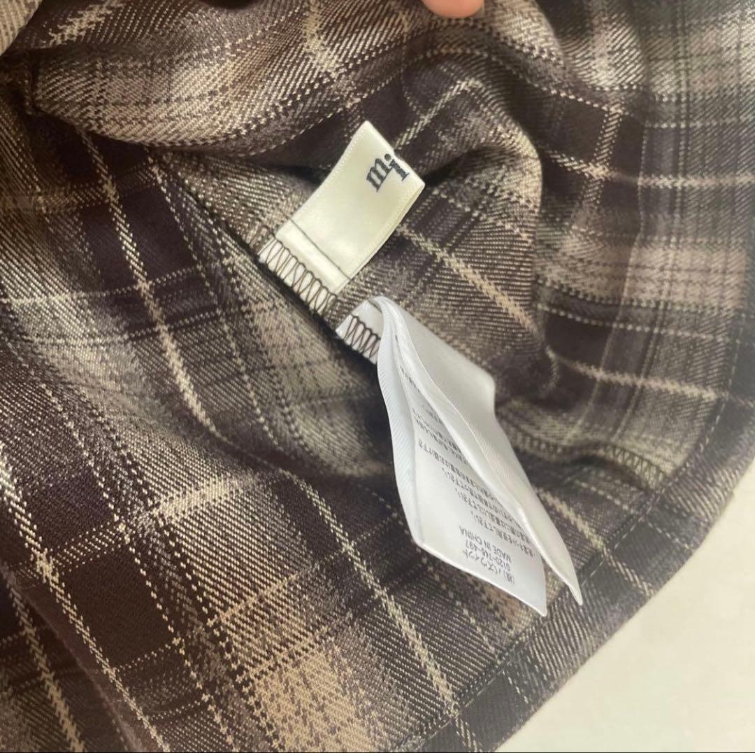 mideal オンブレチェックダブルリボンビスチェ ブラウン