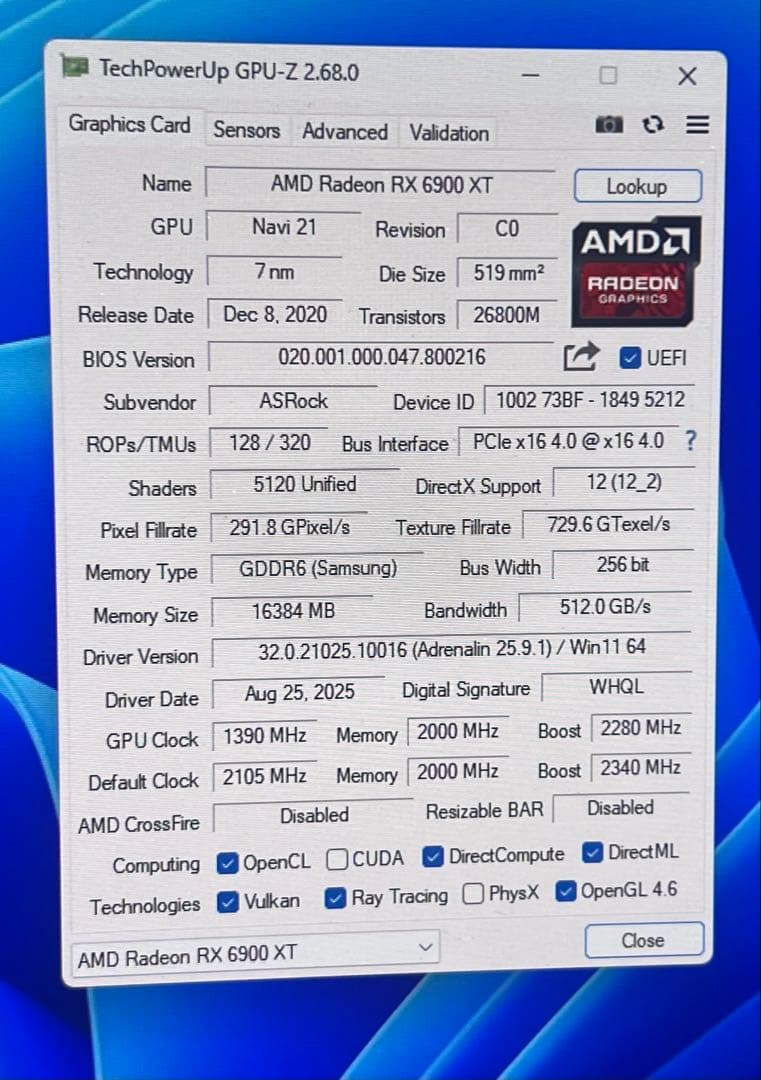 AMD Radeon RX 6900 XT グラフィックボード